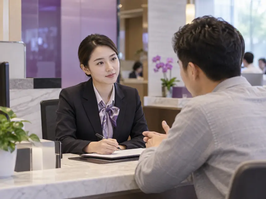 ฝึกสนทนาที่เคาน์เตอร์และช่วยใช้ธนาคารดิจิทัล